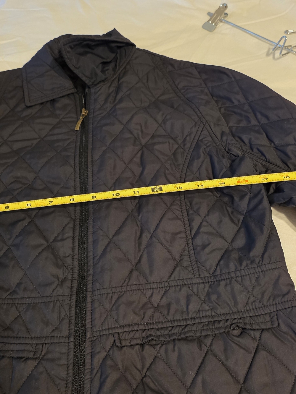 Barbour Black Quilted Zip-Front Jacket Lightweight Size 8 - Picture 14 of 15
